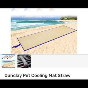 Qunclay Pet Cooling Mat with Blue Trim